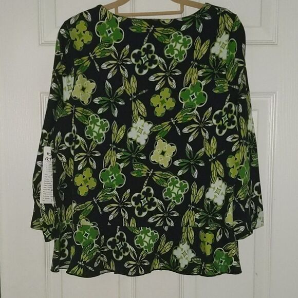 Crown & Ivy dragonfly ruffle top Sz SNWT - Picture 4 of 5